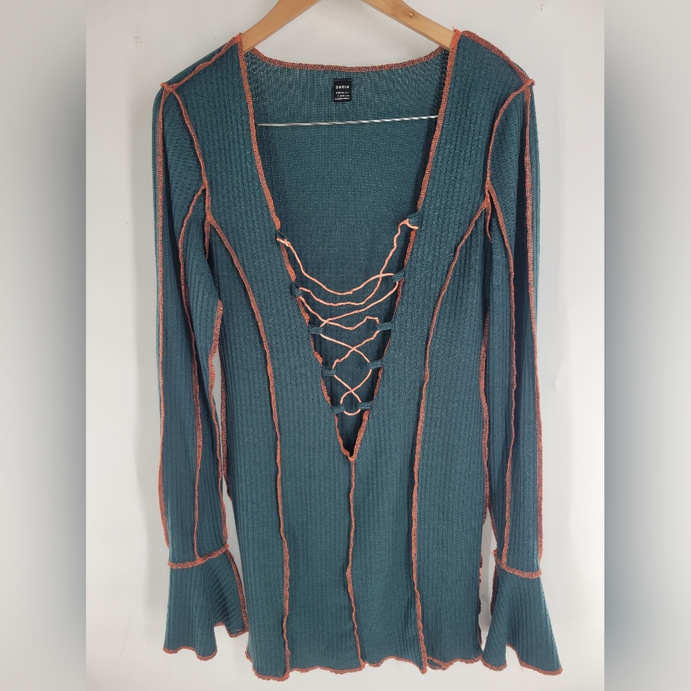 Blue Dress or Long loose Blouse |Size: L